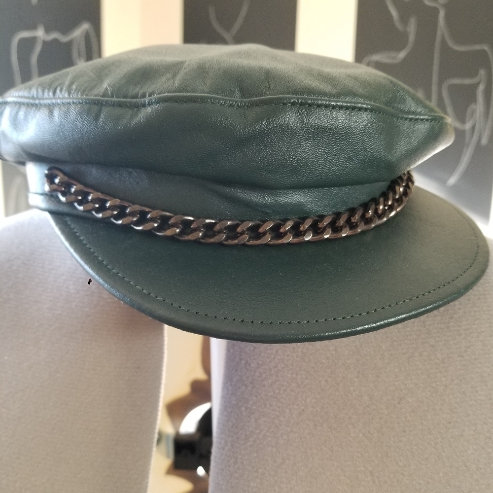 Olive and Pique leather fisherman cap